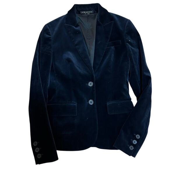 Theory Velvet Nettie Blazer Size 2 Jacket Professional Career Academia Holidays - Picture 1 of 6